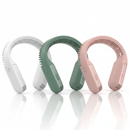 Neck fan in 3 colors – White, Green and Pink variants